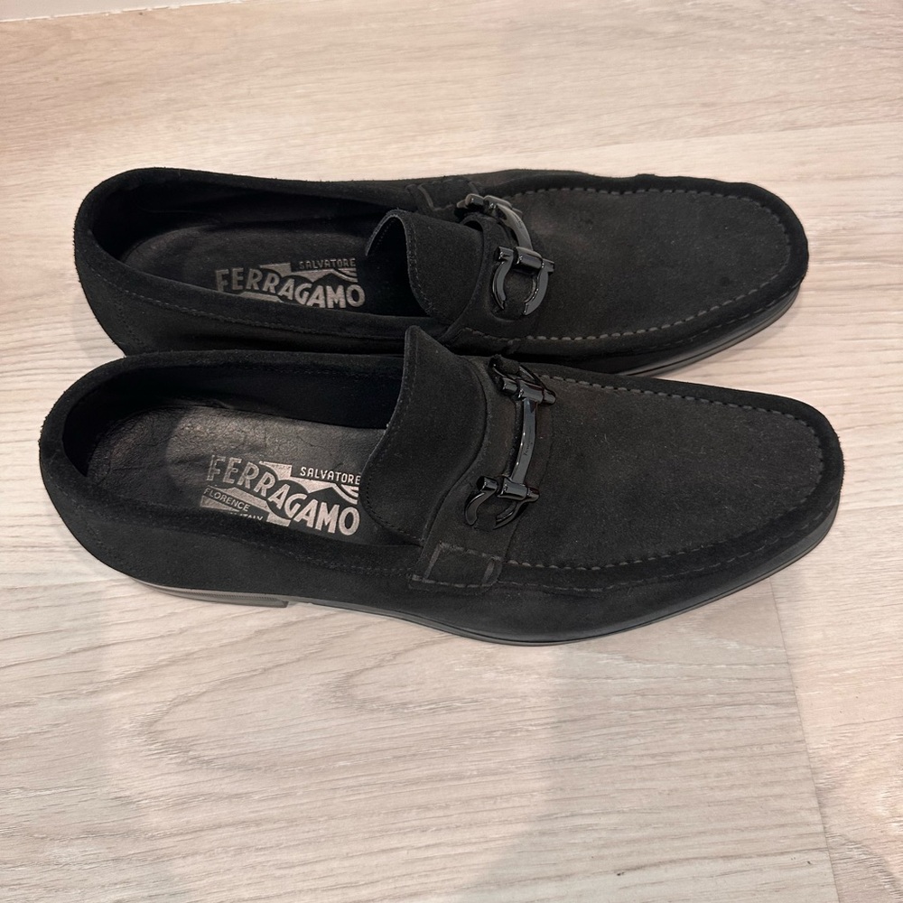 Salvatore Ferragamo Black Loafers Slip-On Shoes